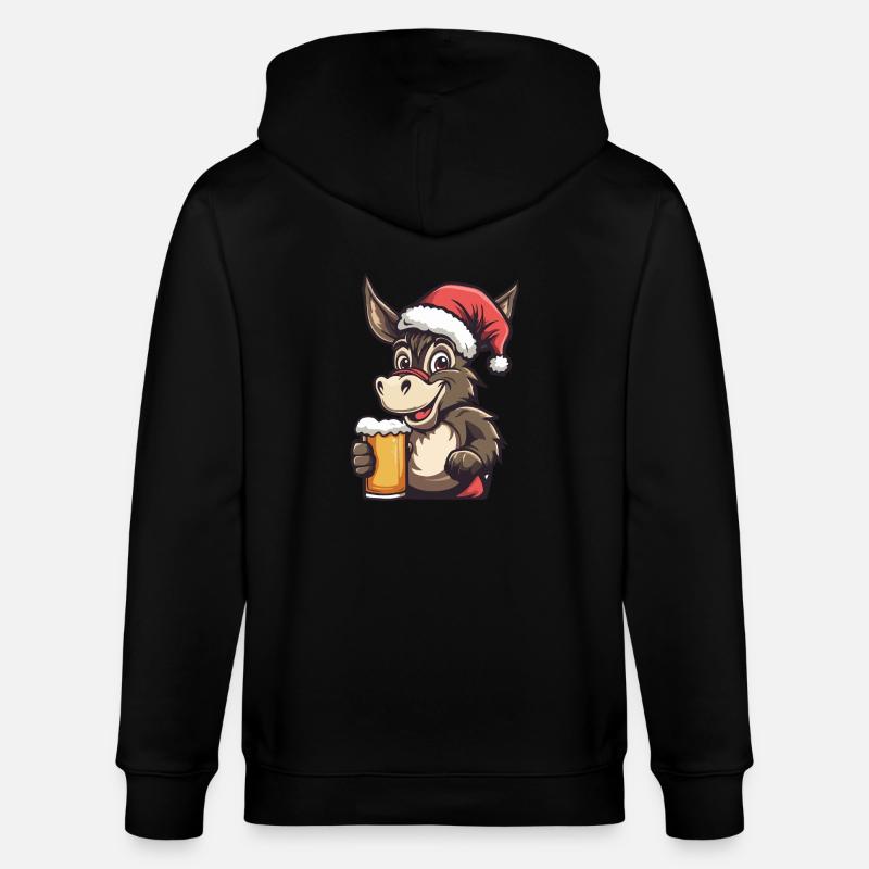 Bière de Noël d’âne - Veste à capuche bio CULTIVATOR Stanley/Stella Unisexe - noir