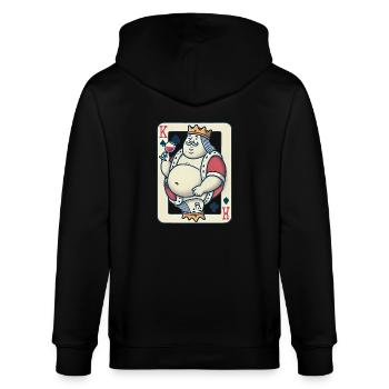 Drôle de roi de cœur buvant du vin - Veste à capuche bio CULTIVATOR Stanley/Stella Unisexe - noir - Dos - Anna (173cm)