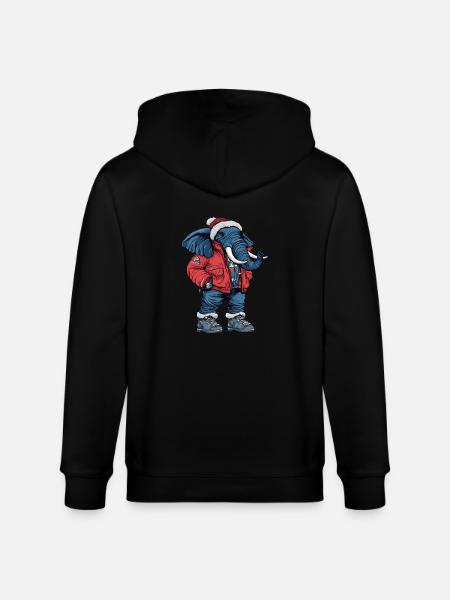 Éléphant Mode Hiver - Veste à capuche bio CULTIVATOR Stanley/Stella Unisexe - noir