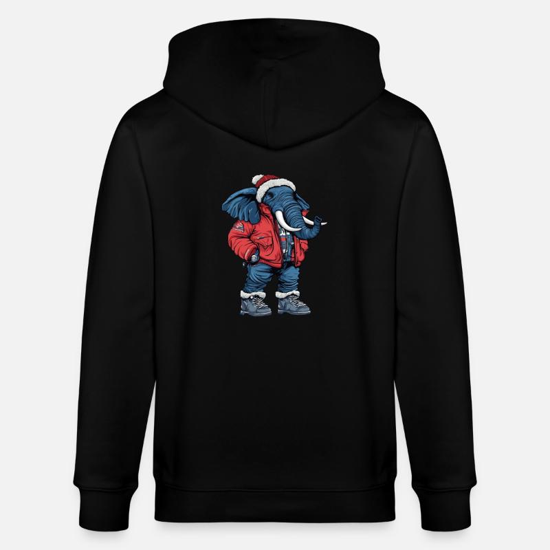 Éléphant Mode Hiver - Veste à capuche bio CULTIVATOR Stanley/Stella Unisexe - noir