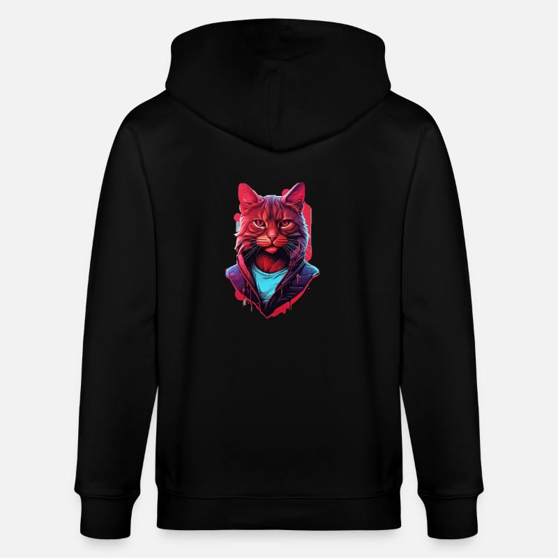 Chat - Veste à capuche bio CULTIVATOR Stanley/Stella Unisexe - noir