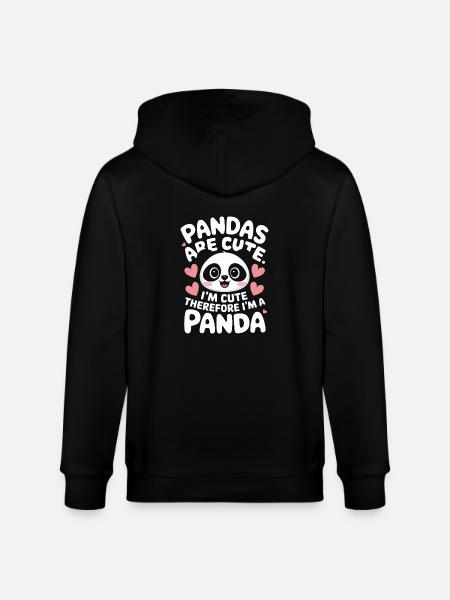 Panda Bear Panda Animal Pandas - Stanley/Stella CULTIVATOR  Unisex Organic Hooded Jacket - black