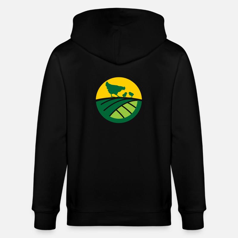 Poultry Fields - Stanley/Stella Unisex Bio-Kapuzenjacke CULTIVATOR  - Schwarz
