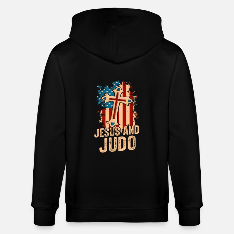 Jésus et le judo - Veste à capuche bio CULTIVATOR Stanley/Stella Unisexe - noir