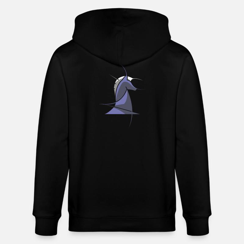 Schachpferd modern – Abstraktes Chess Design - Stanley/Stella Unisex Bio-Kapuzenjacke CULTIVATOR  - Schwarz