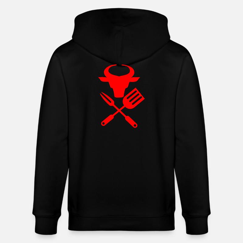 Bull head Barbeque tools, kitchen utensils - Stanley/Stella CULTIVATOR  Unisex Organic Hooded Jacket - black