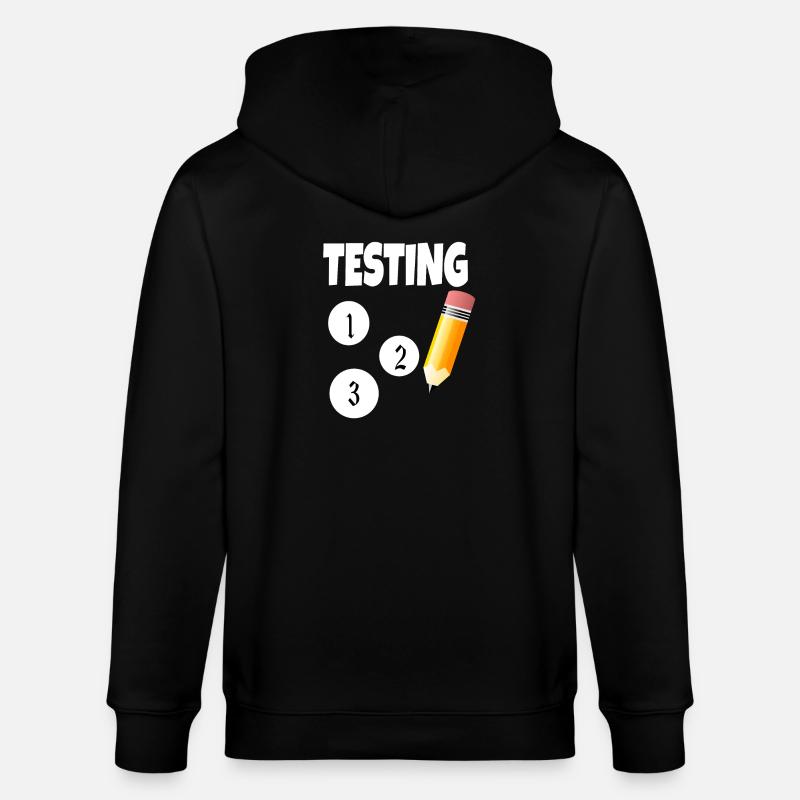 Test 123 mit Bleistift - Stanley/Stella Unisex Bio-Kapuzenjacke CULTIVATOR  - Schwarz