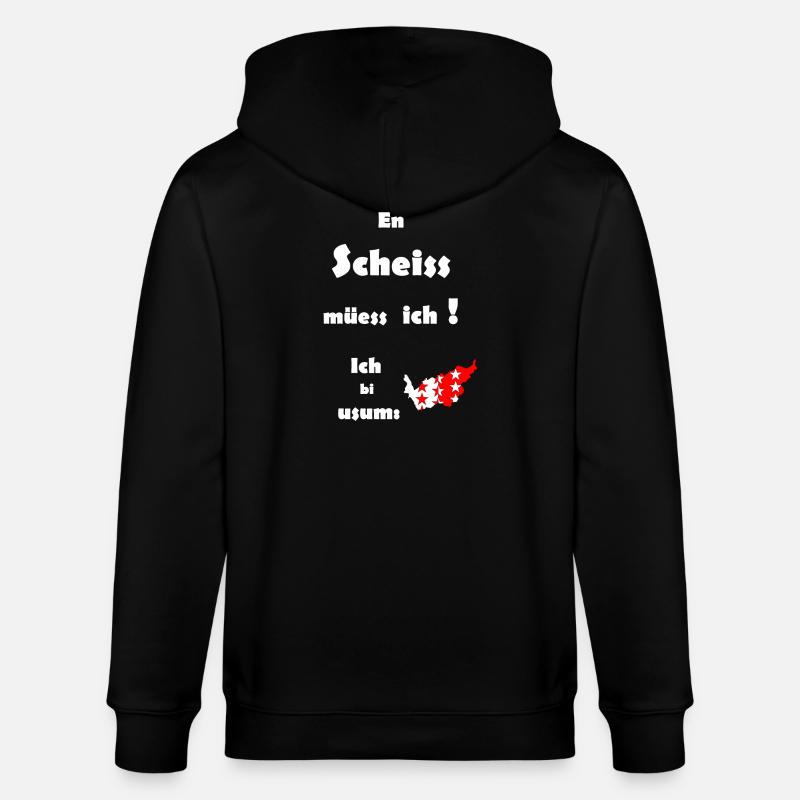 Wappen Wallis - Stanley/Stella Unisex Bio-Kapuzenjacke CULTIVATOR - Schwarz