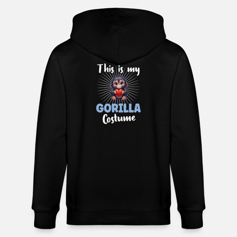 Gorilla Affe - Stanley/Stella Unisex Bio-Kapuzenjacke CULTIVATOR  - Schwarz