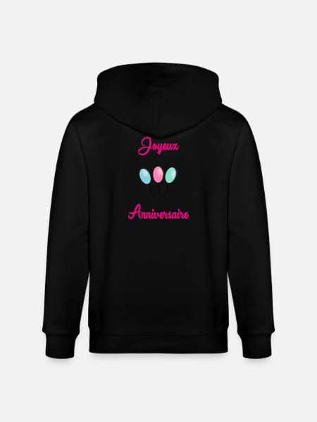 JOYEUX ANNIVERSAIRE - Veste à capuche bio CULTIVATOR Stanley/Stella Unisexe - noir