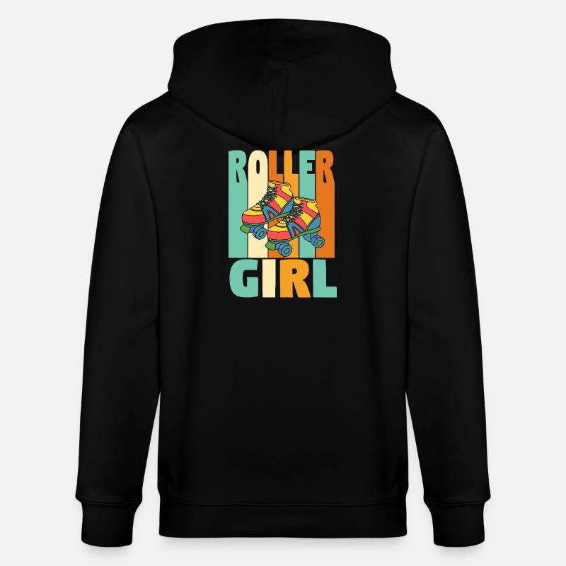 Retro Roller Mädchen - Stanley/Stella Unisex Bio-Kapuzenjacke CULTIVATOR  - Schwarz