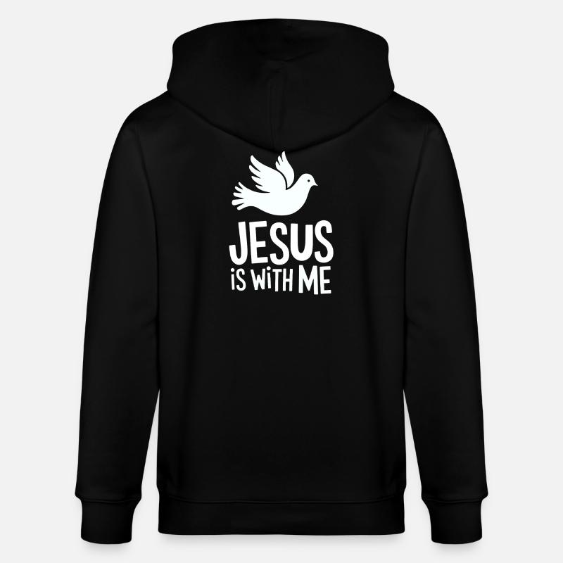 Jésus est avec moi - Veste à capuche bio CULTIVATOR Stanley/Stella Unisexe - noir