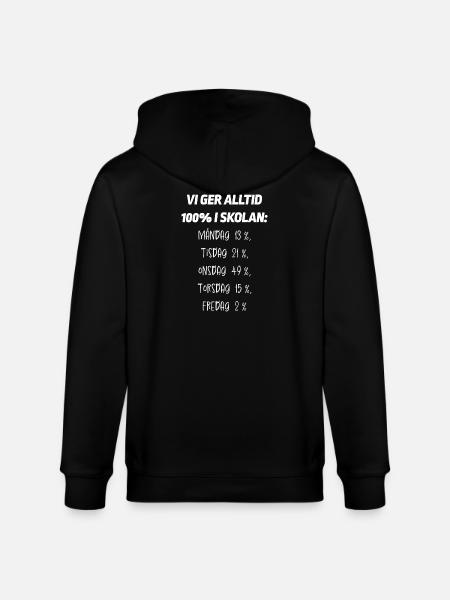 Klasseskjorter Vi giver altid 100% i skolen - Stanley/Stella økologisk unisex-hættejakke CULTIVATOR  - sort