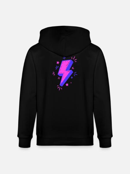Lebendiger, bunter Strahl für Drucke - Stanley/Stella Unisex Bio-Kapuzenjacke CULTIVATOR  - Schwarz