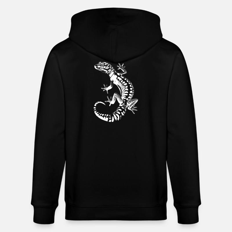 Gecko Silhouette Léopard Gecko - Veste à capuche bio CULTIVATOR Stanley/Stella Unisexe - noir
