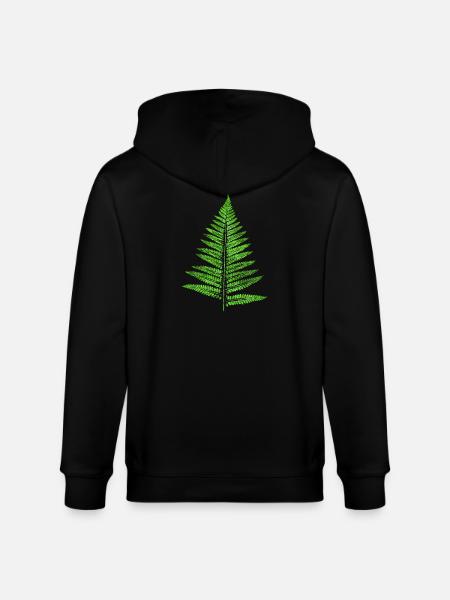 Leaf Fern - Botany Plants - Stanley/Stella CULTIVATOR Unisex Organic Hooded Jacket - black