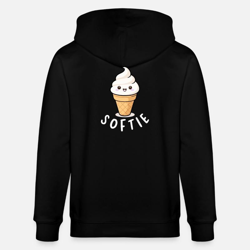 Softie Softeis Liebe Minimal Statement - Stanley/Stella Unisex Bio-Kapuzenjacke CULTIVATOR  - Schwarz