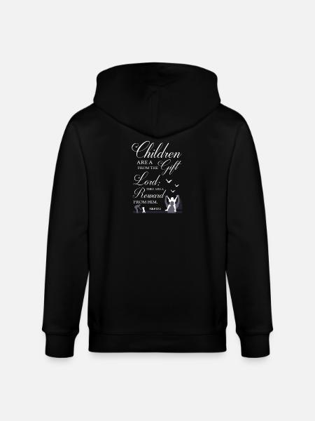 Children Are A Gift Bible Verse - Stanley/Stella CULTIVATOR Unisex Organic Hooded Jacket - black