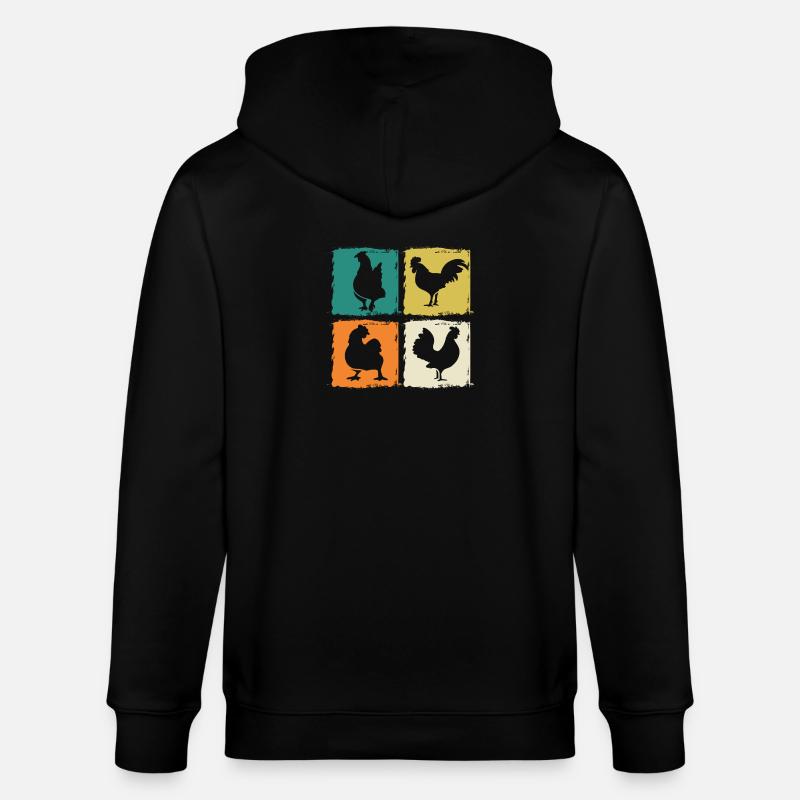 Poulet Coq - Veste à capuche bio CULTIVATOR Stanley/Stella Unisexe - noir