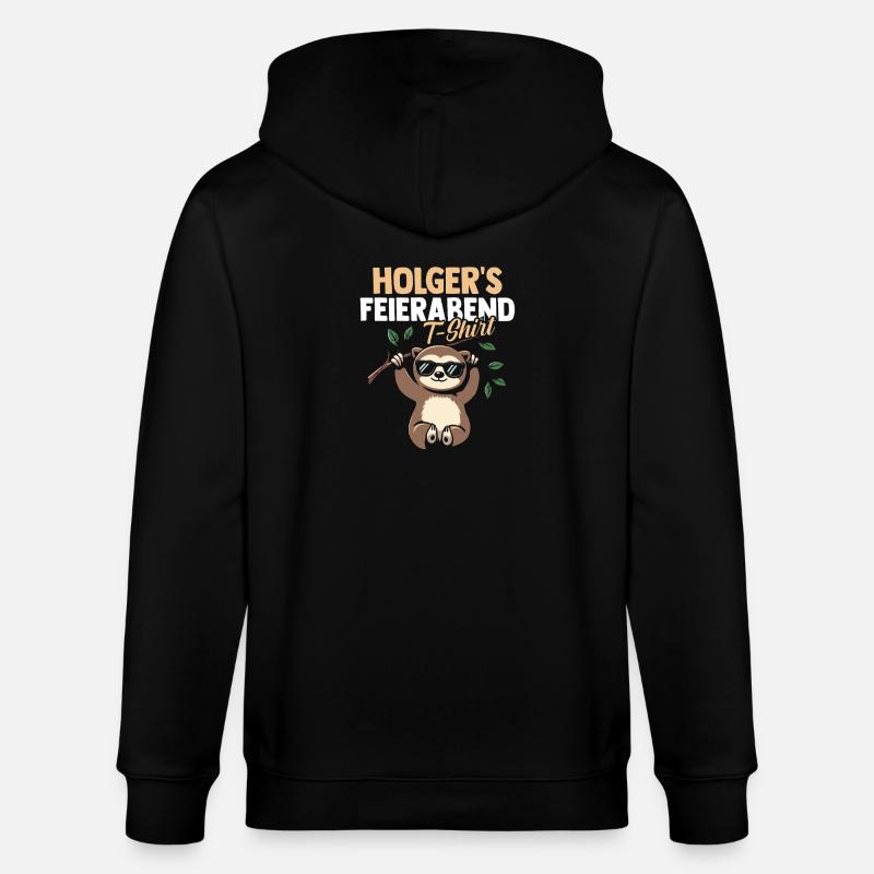 Faultier Holger - Stanley/Stella Unisex Bio-Kapuzenjacke CULTIVATOR  - Schwarz