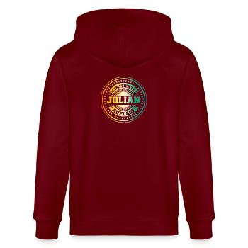 Julian - Stanley/Stella Unisex Bio-Kapuzenjacke CULTIVATOR  - Burgunderrot - Hinten - Anna (173cm)