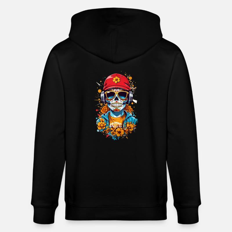 Crâne de sucre - Veste à capuche bio CULTIVATOR Stanley/Stella Unisexe - noir