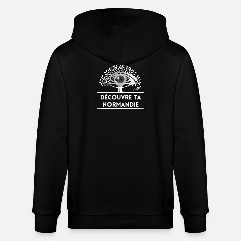 Découvre ta Normandie - Veste à capuche bio CULTIVATOR Stanley/Stella Unisexe - noir