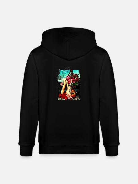 guitare hanches - Veste à capuche bio CULTIVATOR Stanley/Stella Unisexe - noir
