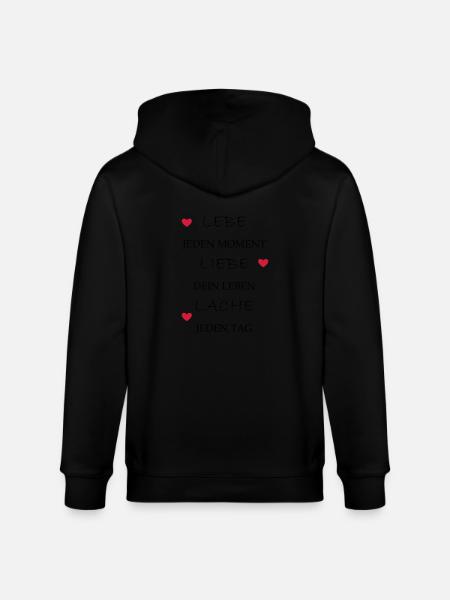 lebe liebe lache - Stanley/Stella Unisex Bio-Kapuzenjacke CULTIVATOR  - Schwarz