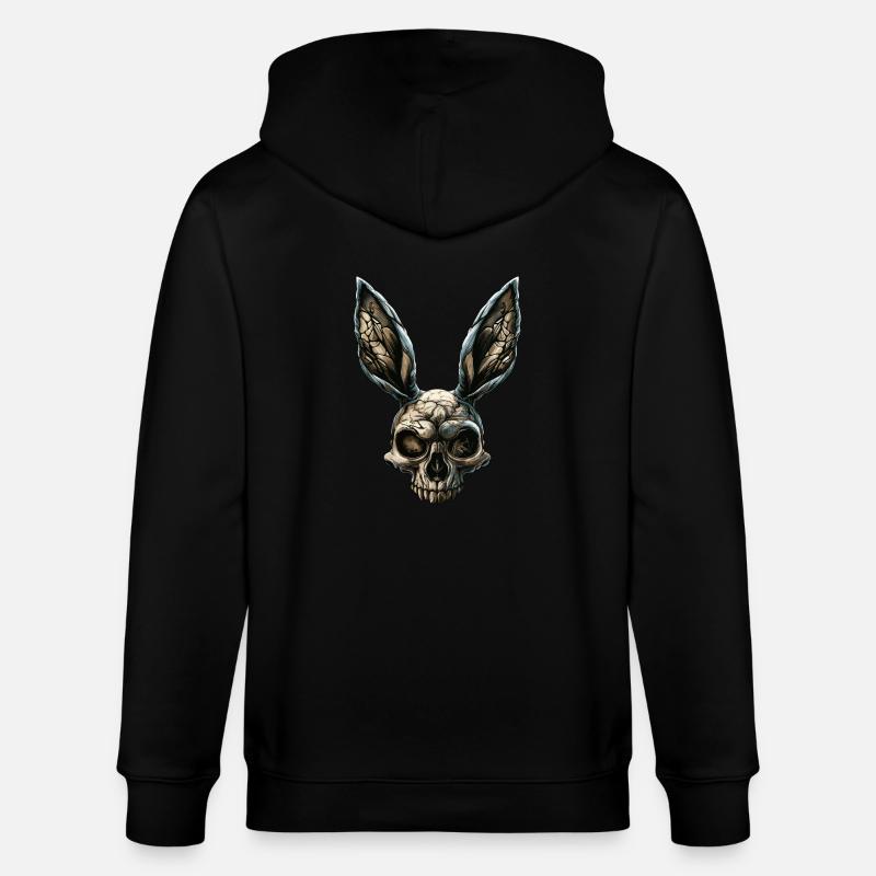 Crâne de lapin zombie - Veste à capuche bio CULTIVATOR Stanley/Stella Unisexe - noir