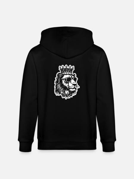 Lion Lion Head - Stanley/Stella CULTIVATOR  Unisex Organic Hooded Jacket - black