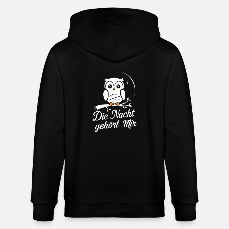 Nachteule Eule Eulen Vogel - Stanley/Stella Unisex Bio-Kapuzenjacke CULTIVATOR  - Schwarz