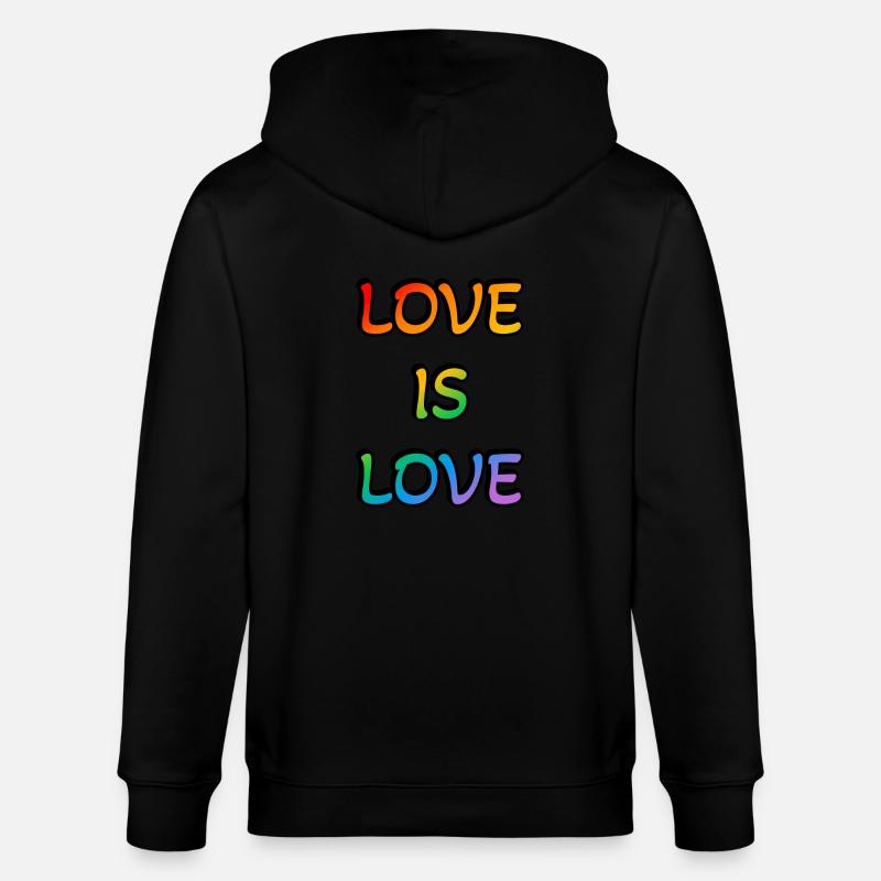 Regenbogen-Liebe ist Liebe - Stanley/Stella Unisex Bio-Kapuzenjacke CULTIVATOR - Schwarz