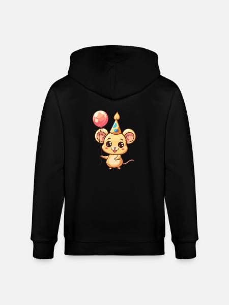 Mouse Birthday Comic - Stanley/Stella CULTIVATOR Unisex Organic Hooded Jacket - black