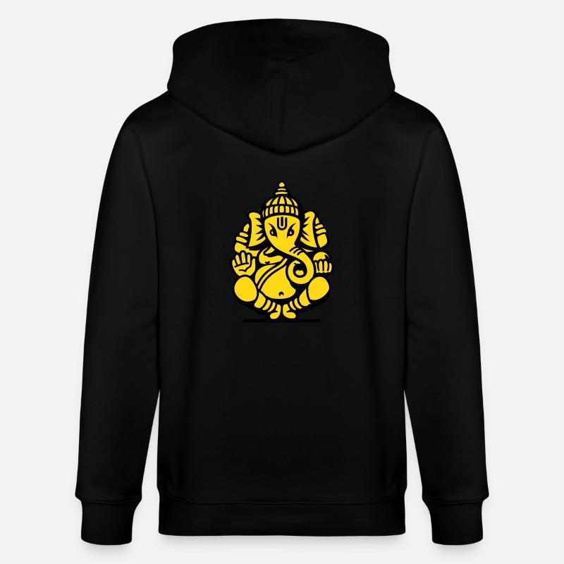 Ganesha Elefant (elephant) No.04.2_2c - Stanley/Stella Unisex Bio-Kapuzenjacke CULTIVATOR  - Schwarz
