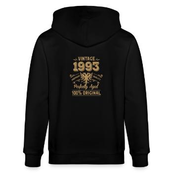 Jahrgang 1993 Premium Qualität Orginal - Stanley/Stella Unisex Bio-Kapuzenjacke CULTIVATOR  - Schwarz - Hinten - Anna (173cm)