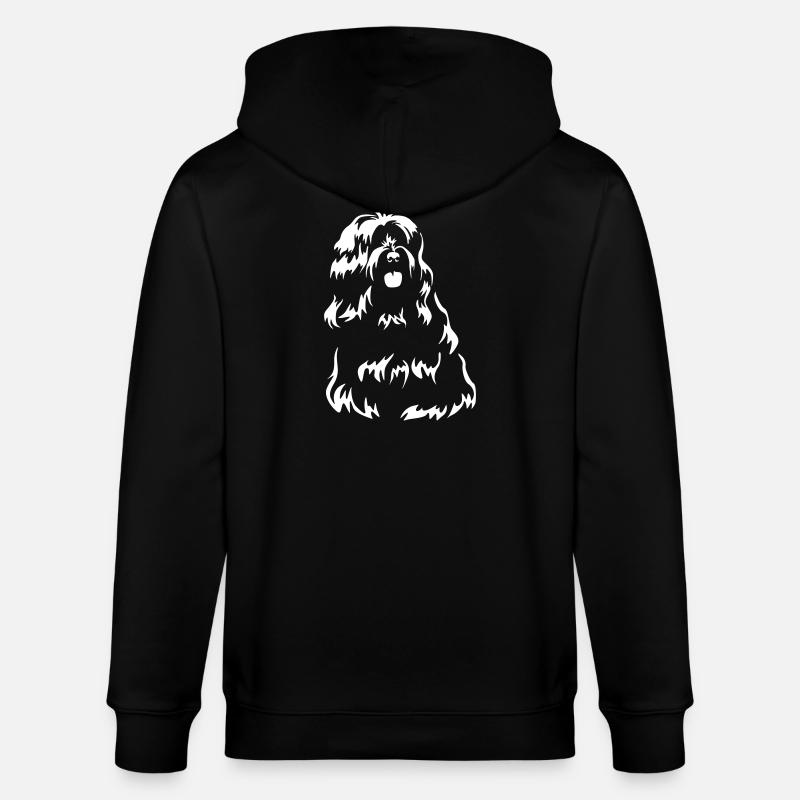 Tibet Terrier "Black Edition" - Stanley/Stella Unisex Bio-Kapuzenjacke CULTIVATOR - Schwarz