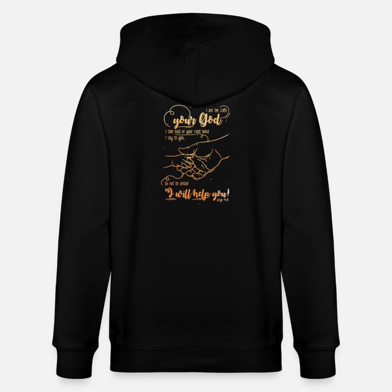 Jesaja Bibelvers Ich helfe dir - Stanley/Stella Unisex Bio-Kapuzenjacke CULTIVATOR  - Schwarz