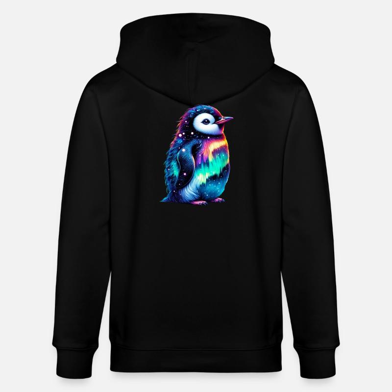 Aurora Borealis Pinguin - Stanley/Stella Unisex Bio-Kapuzenjacke CULTIVATOR - Schwarz