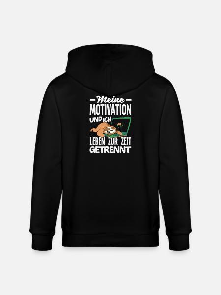 My Motivation and Me - Separated Sloth - Stanley/Stella CULTIVATOR  Unisex Organic Hooded Jacket - black