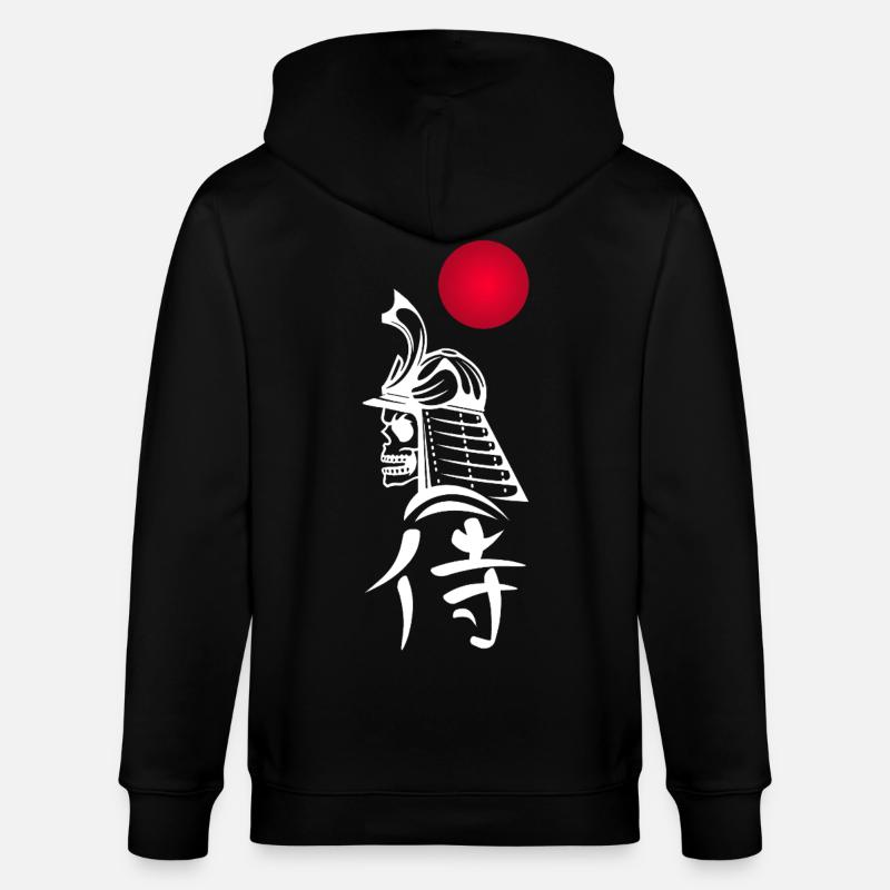 Samouraï blanc et soleil rouge - Veste à capuche bio CULTIVATOR Stanley/Stella Unisexe - noir