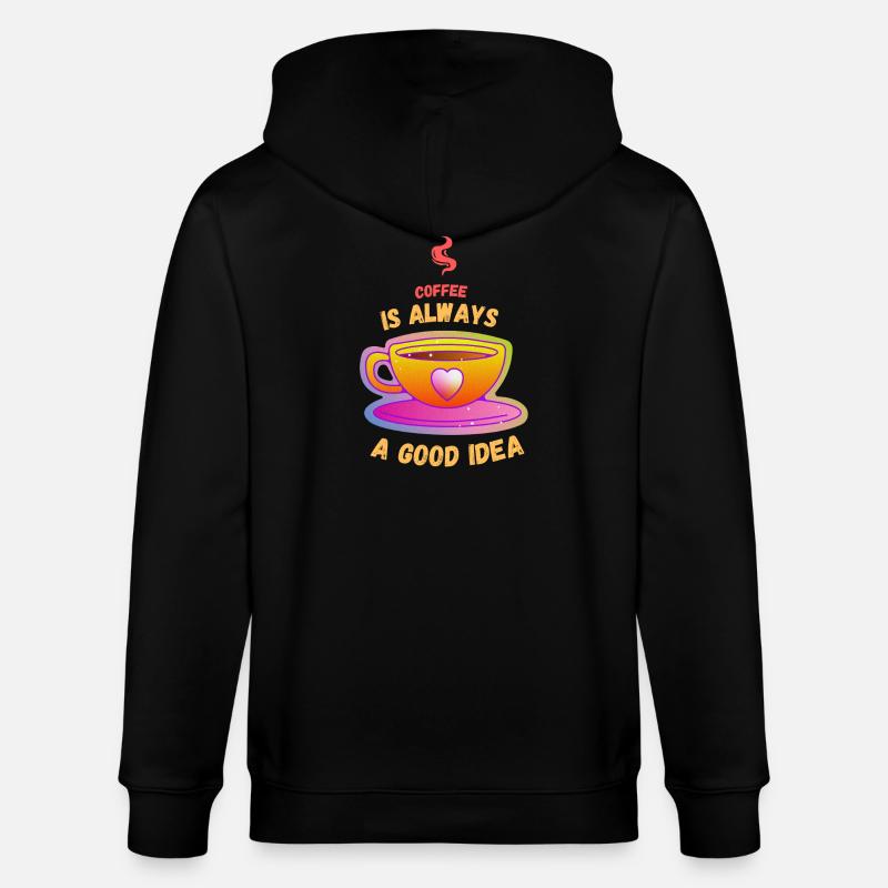 Kaffee ist immer eine gute Idee - Stanley/Stella Unisex Bio-Kapuzenjacke CULTIVATOR  - Schwarz