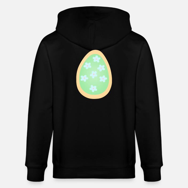 Pastel Floral Egg Pattern - Stanley/Stella CULTIVATOR  Unisex Organic Hooded Jacket - black