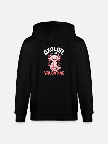 Cute Axolotl Kawaii Axolotl Lover - Stanley/Stella CULTIVATOR Unisex Organic Hooded Jacket - black