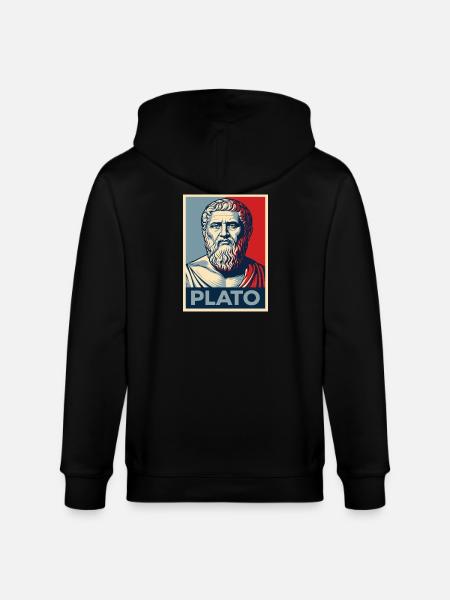 Platon-Porträt im Retro-Design - Stanley/Stella Unisex Bio-Kapuzenjacke CULTIVATOR - Schwarz