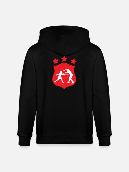 Fecht-Silhouetten-Duell und Kampfwappen - Stanley/Stella Unisex Bio-Kapuzenjacke CULTIVATOR  - Schwarz