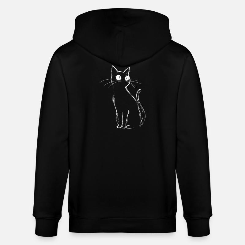 Croquis de chat - Veste à capuche bio CULTIVATOR Stanley/Stella Unisexe - noir