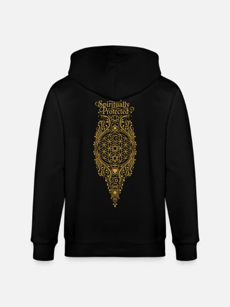 Spirituality Spiritually Protected Sacred Geometry - Stanley/Stella CULTIVATOR  Unisex Organic Hooded Jacket - black