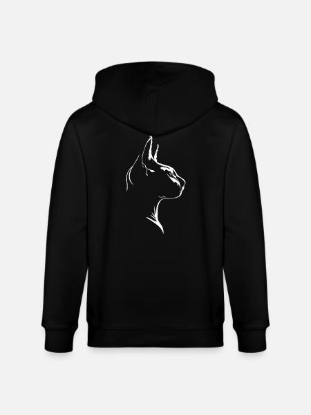 Sphynx chat chats silhouette wilsigns - Veste à capuche bio CULTIVATOR Stanley/Stella Unisexe - noir