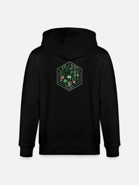 Eat Sleep Plant Garden Delight - Stanley/Stella CULTIVATOR  Unisex Organic Hooded Jacket - black
